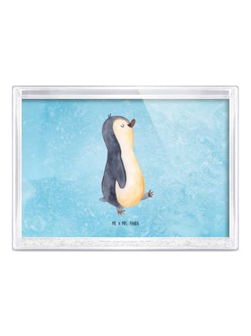 Mr. & Mrs. Panda Schüttelrahmen Pinguin mHerzieren ohne Spruch in Eisblau