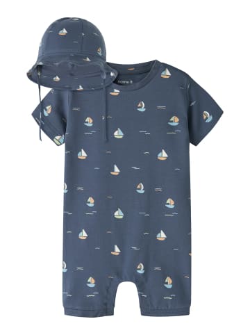 name it Set Spieler & Sonnenhut NBMVROELS SUNSUIT in vintage indigo