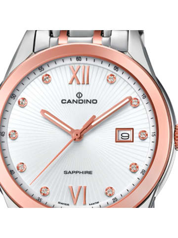 Candino Analog-Armbanduhr Candino Classic roségold, silber mittel (ca. 33mm)