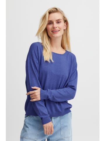 PULZ Jeans Strickpullover PZSARA ONeck Box Pullover - 50206085 in Blau