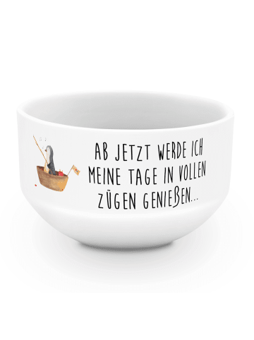 Mr. & Mrs. Panda Müslischale Pinguin Angelboot mit Spruch in Weiß