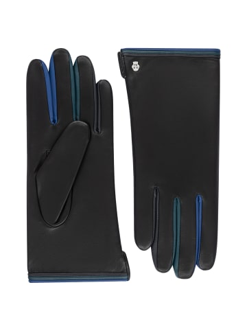 Roeckl Haarschaf-Nappaleder-Handschuh in Black/blue