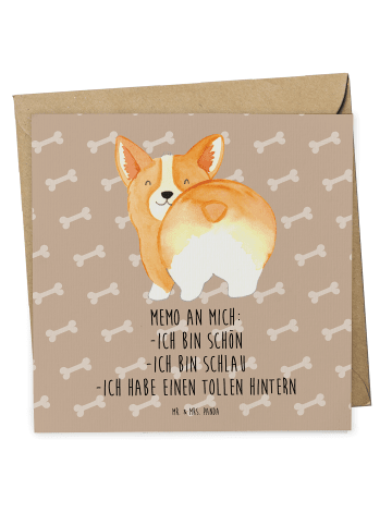 Mr. & Mrs. Panda Einladungskarte Corgi Po mit Spruch in Hundeglück