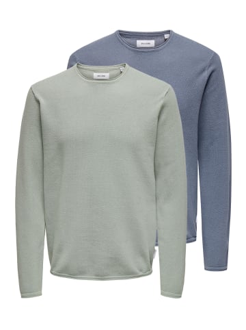 ONLY & SONS Pullover Felix in Blau / grün