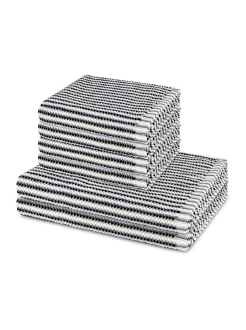 Möve 4 X Handtuch 2 X Duschtuch im Set Bliss in Grau / schwarz