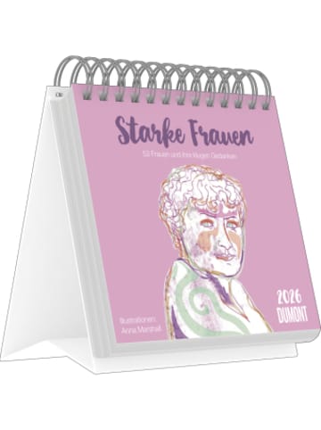 DuMont Kalenderverlag Kalender - DUMONT - Starke Frauen 2026 - Tischkalender 17x16 cm mit 53 Illustra