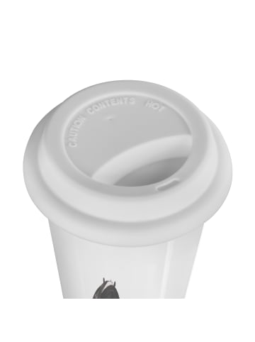 Mr. & Mrs. Panda Thermobecher Stinktier Blume mit Spruch in Weiß