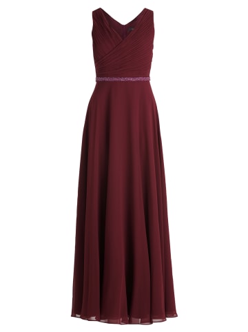 Vera Mont Abendkleid mit Plissee in Deep Wine
