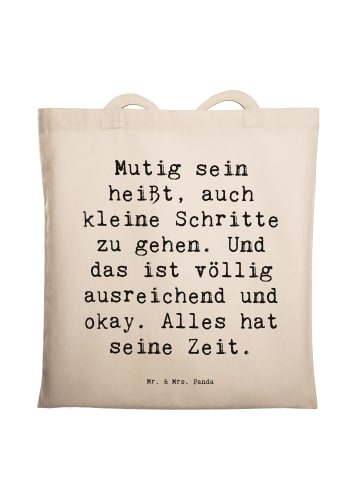 Mr. & Mrs. Panda Henkeltasche Spruch Selbstvertrauen stärken mit... in Creme