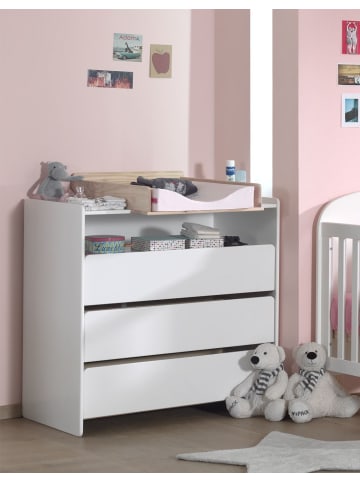58 aufm Kessel WICKELKOMMODE Karilynn 90x74x106 aus MDF+Holz in Weiß