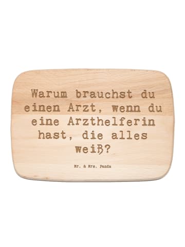 Mr. & Mrs. Panda Schneidebrett Spruch Kluge Arzthelferin mit Spruch in Transparent