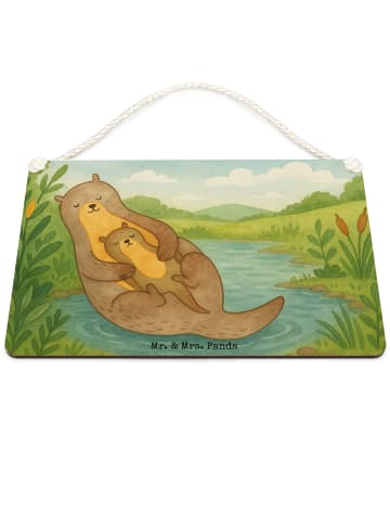 Mr. & Mrs. Panda Schild Otter Kind Design ohne Spruch in Weiß