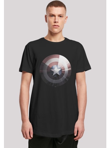 F4NT4STIC Long Cut T-Shirt Marvel Captain America Shield Shiny in schwarz