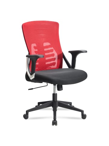 FineBuy Bürostuhl "SV96507" in Rot / Rot/Schwarz