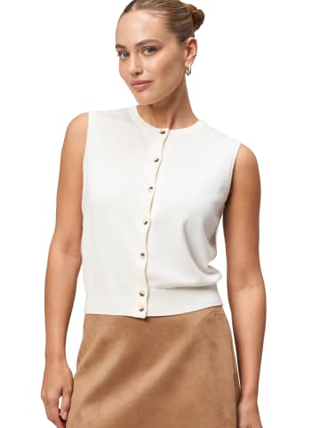 Zero  Feinstrickweste mit Knopfleiste in Eggnog