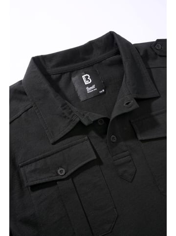 Brandit Polo "Willis Poloshirt Long Sleeve" in Schwarz