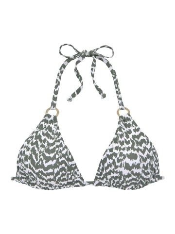 LASCANA Triangel-Bikini-Top in oliv-bedruckt