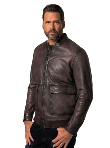 JP1880 Lederjacke in mahagonibraun