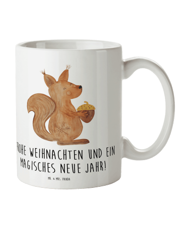 Mr. & Mrs. Panda Kindertasse Eichhörnchen Weihnachten mit Spruch in Weiß