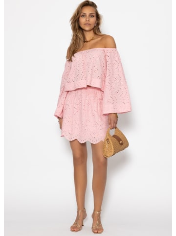 SASSYCLASSY Rock mit Lochstickerei in Rosa