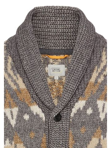 Camel Active Strickjacke aus Baumwollmix in grau