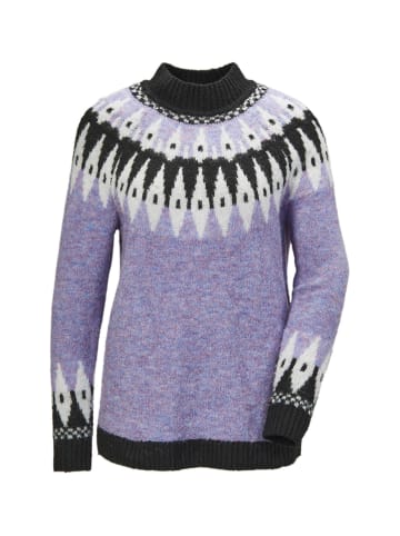 GOLDNER Norweger-Pullover mit wärmender Schurwolle in opalflieder / gemustert