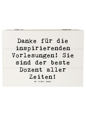 Mr. & Mrs. Panda Geschenkbox Spruch Bester Dozent mit Spruch in Weiß