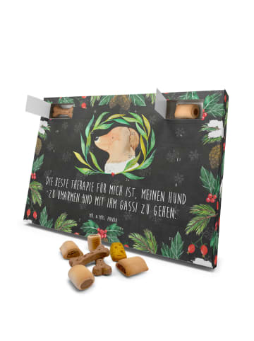 Mr. & Mrs. Panda Hunde Adventskalender Hund Blumen mit Spruch in Kreidetafel