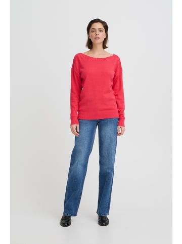 ICHI Strickpullover langarm IHSELLA Loose fit in Teaberry