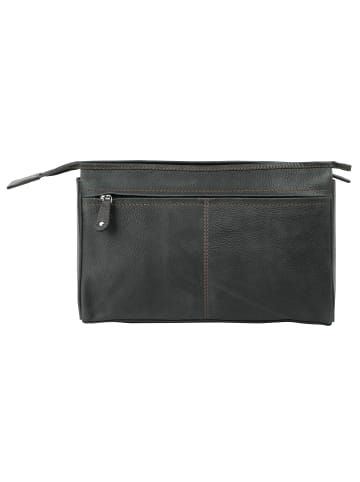 Bruno Banani Kulturtasche echt Leder in schwarz