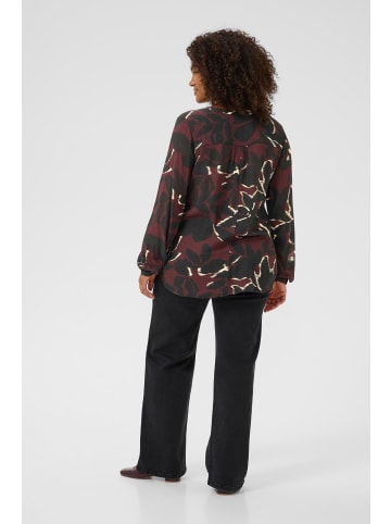 KAFFE curve Langarm-Bluse KCami Regular fit in Windsor Wine/Black Flower