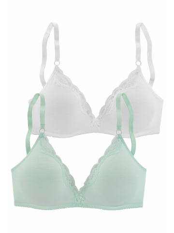 PETITE FLEUR Bralette-BH in mint+weiß