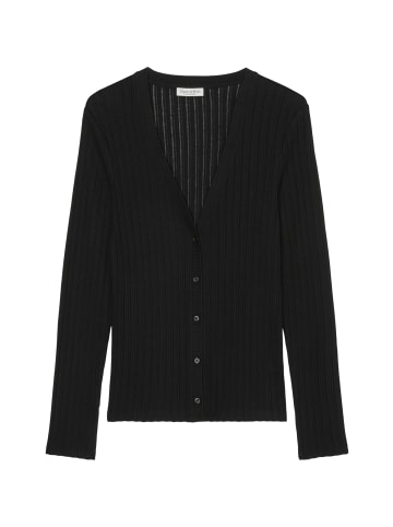 Marc O'Polo Pointelle-Cardigan regular in Schwarz