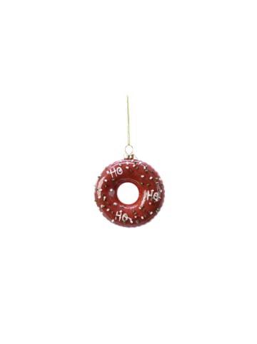 MARELIDA Baumschmuck Donut mit Verzierung Glas Ahnänger in rot