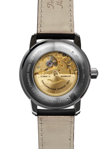 Zeppelin Herrenuhr Automatik 100 Jahre Méditerranée Leder Silber / Schwarz
