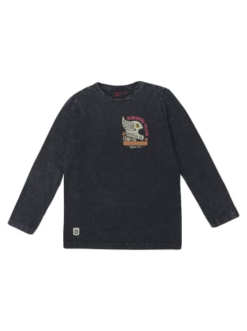 KOROSHI Langärmliges Jungen-T-Shirt in SCHWARZ