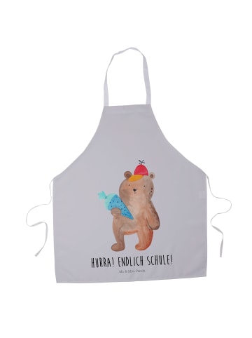 Mr. & Mrs. Panda Backschürze Bär Schultüte mit Spruch in Grau Pastell