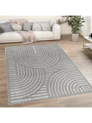 KADIMA DESIGN Teppich Kurzflor Struktur Wohnzimmer in Grau
