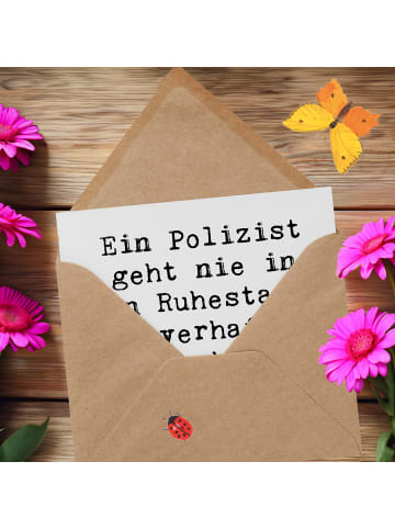 Mr. & Mrs. Panda Einladungskarte Spruch Polizist Ruhestand mit S... in Weiß