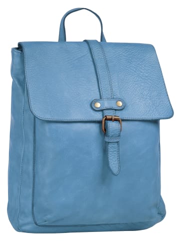 Samantha Look Rucksack echt Leder in blau
