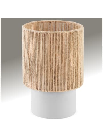 tectake Tischleuchte Klea Zementfuß mit Schaumstoffschoner, 20,5 x 30,5 cm, natur