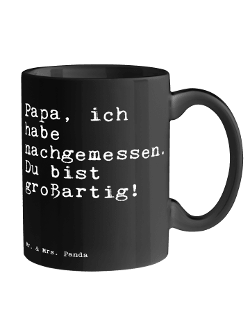 Mr. & Mrs. Panda Tasse Papa, ich habe nachgemessen.... mit Spruch in Schwarz