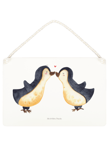 Mr. & Mrs. Panda Deko Schild Pinguin Liebe ohne Spruch in Transparent