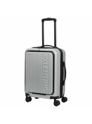 Valentino Bags Lexplor - 4-Rollen-Kabinentrolley mit Vortasche 14" 55 cm (nero) in silver