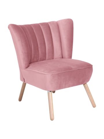 58 aufm Kessel SESSEL Kadisha Bezug Samtvelours Buche natur / rosé
