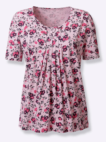 Sieh an! Kurzarmshirt in rosé-bedruckt