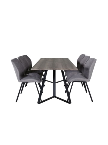 ebuy24 Essgruppe Marina 22 (7-teilig) Grau 90 x 180 cm