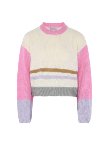 Libbi Sweater in WOLLWEISS ROSA FARBBLOCK