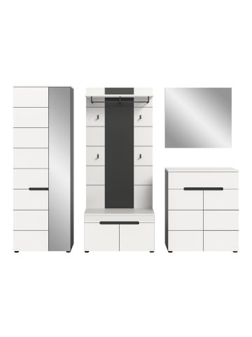 ebuy24 Garderobenmöbel Canu Weiß 255 x 37 cm