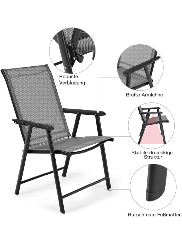 COSTWAY Gartenstühle 2er Set in Grau
